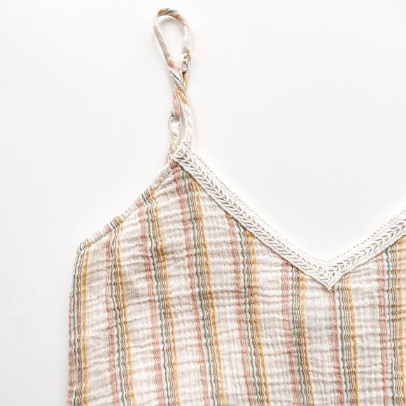 RAINBOW Crochet Trim Gauze Tank - Picture 5 of 12